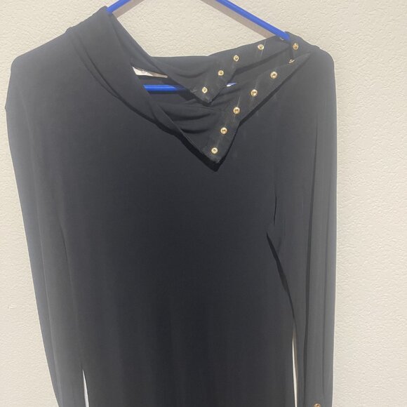 Tory Burch JERSEY TURTLENECK MIDI DRESS BLACK size 12 - Picture 6 of 7